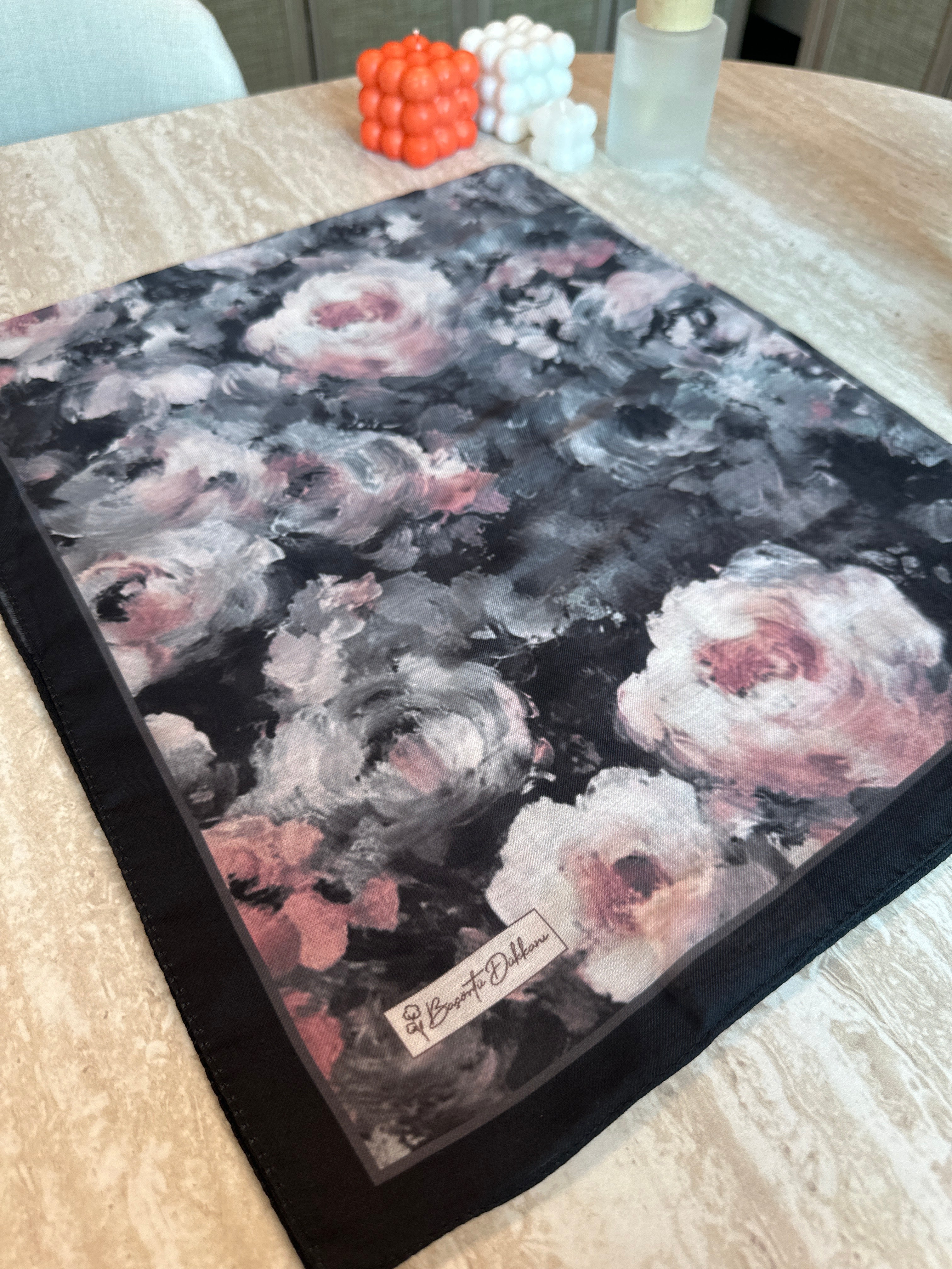 Rose Blend Hijab - Black Grey view 3