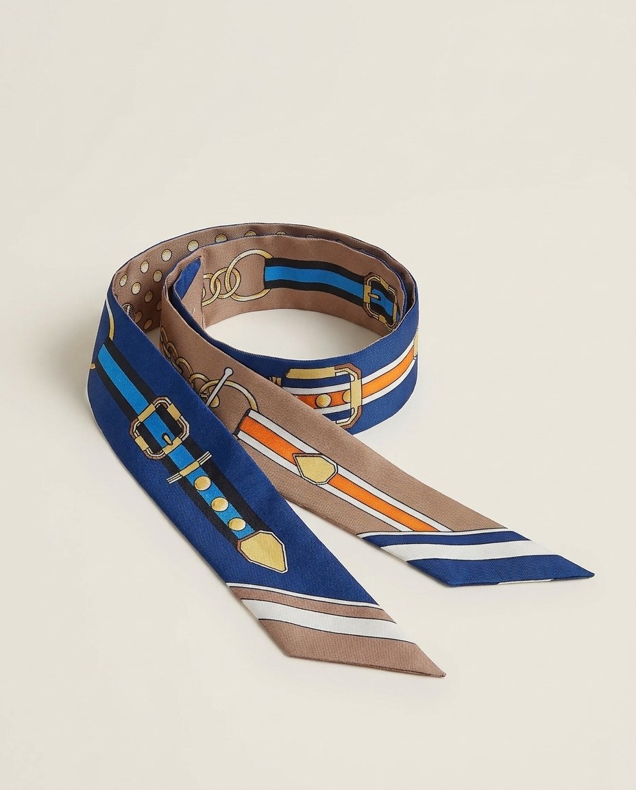 Satin Handbag Foulard - Dark Blue scarf