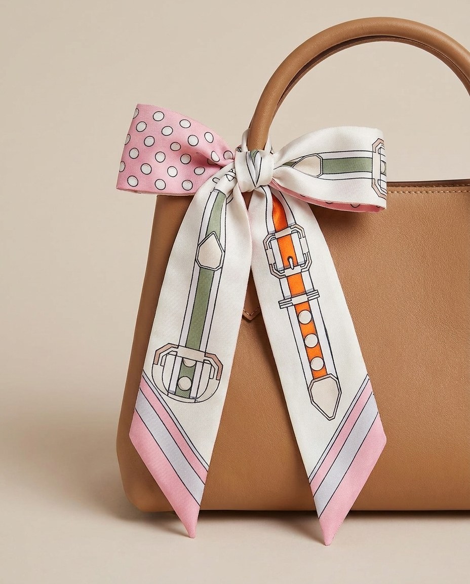 Satin Handbag Foulard - Pink view 2