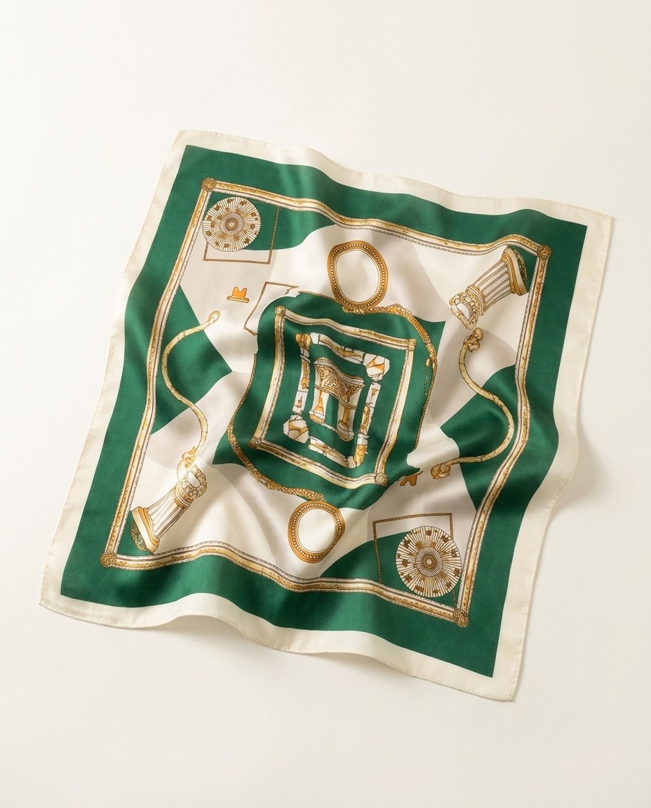 Satin Luxury Scarf-Key design scarf