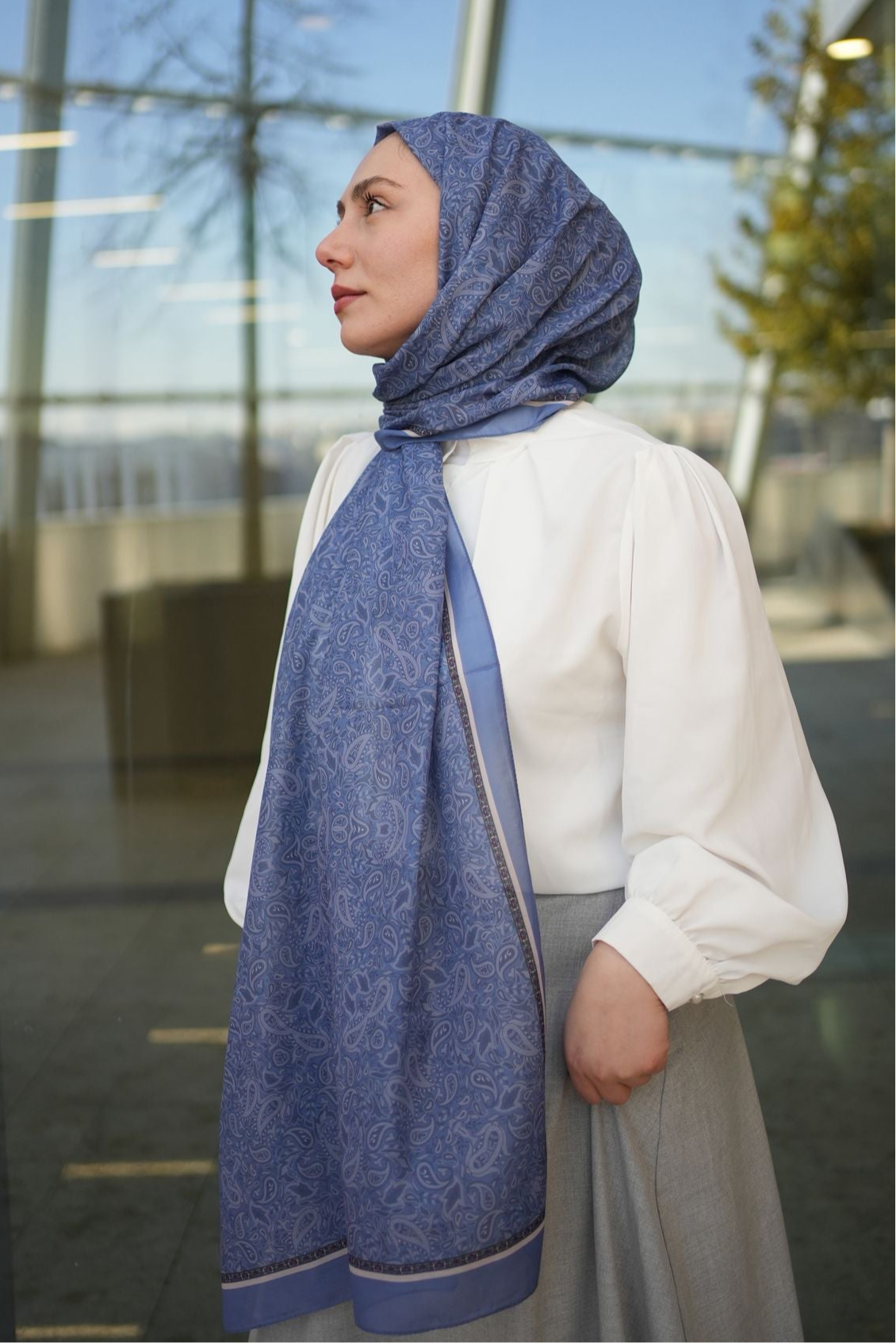 Scheherazade Hijab-Indigo scarf