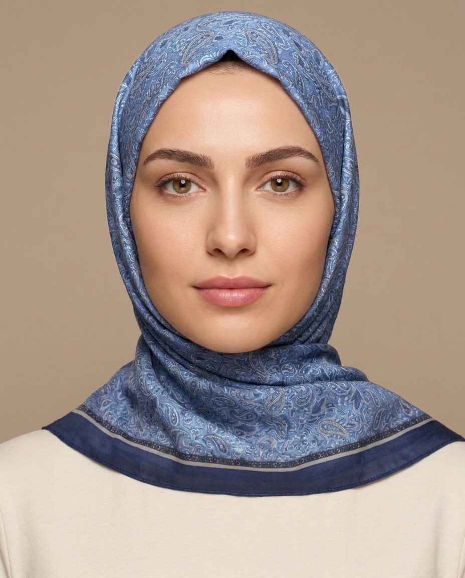 Scheherazade Hijab-Indigo view 4
