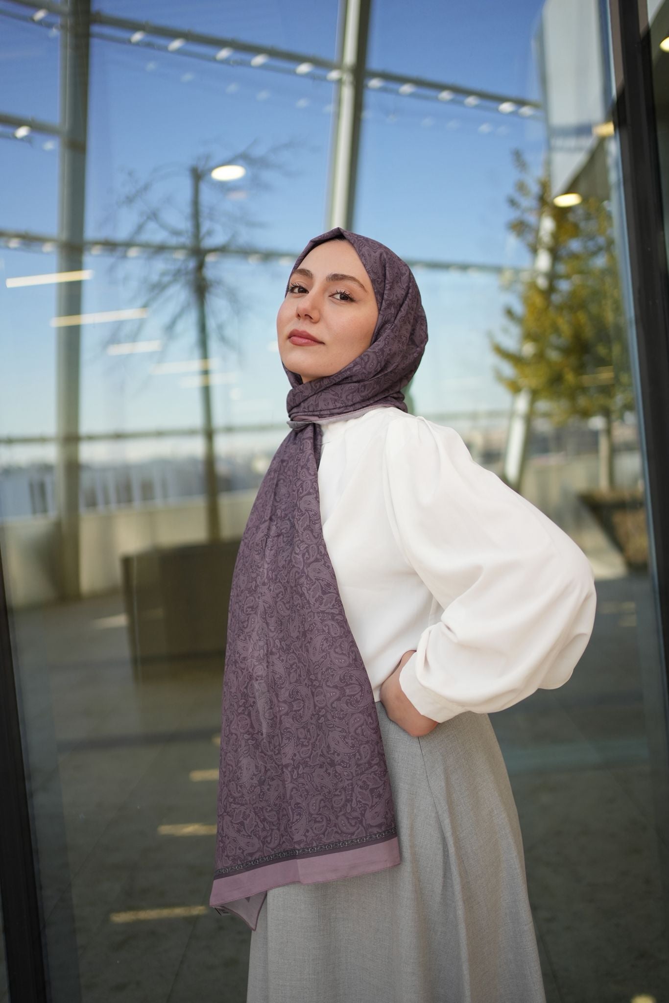 Scheherazade Hijab-Lavender view 2