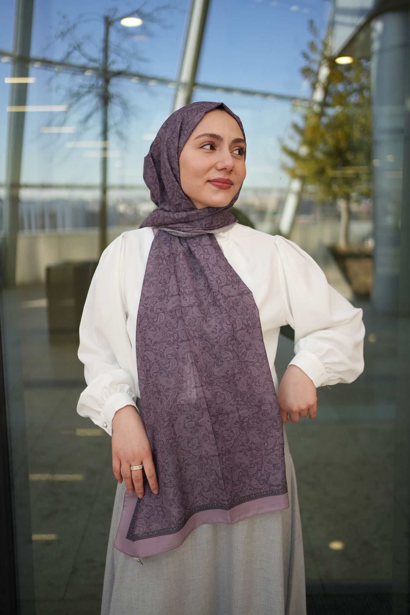 Scheherazade Hijab-Lavender view 1