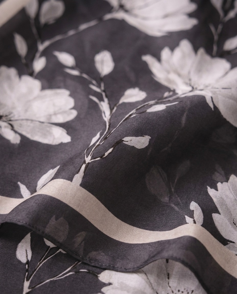 Silk Garden Hijab-Anthracite view 3