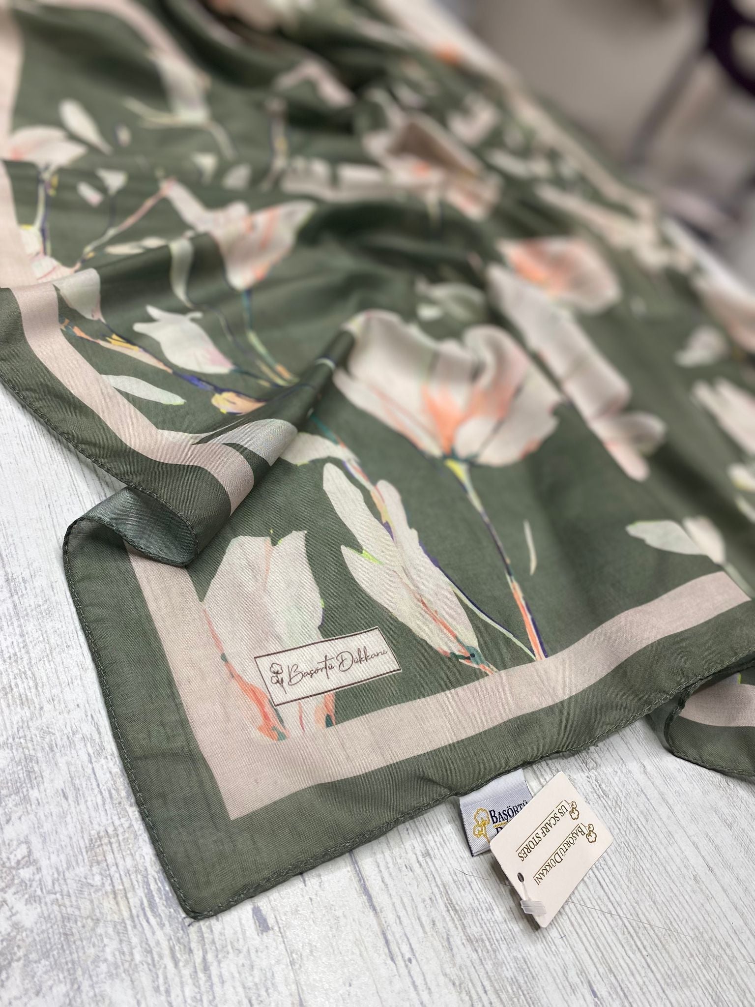 Silk Garden Hijab-Dark Green view 3