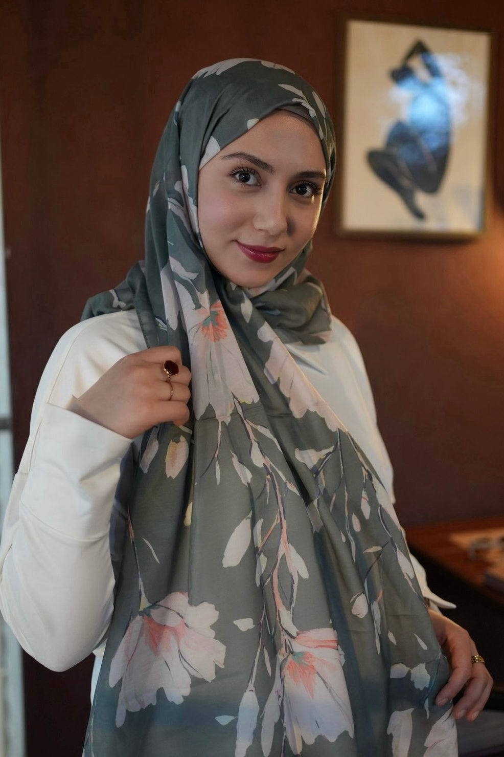 Silk Garden Hijab-Dark Green scarf