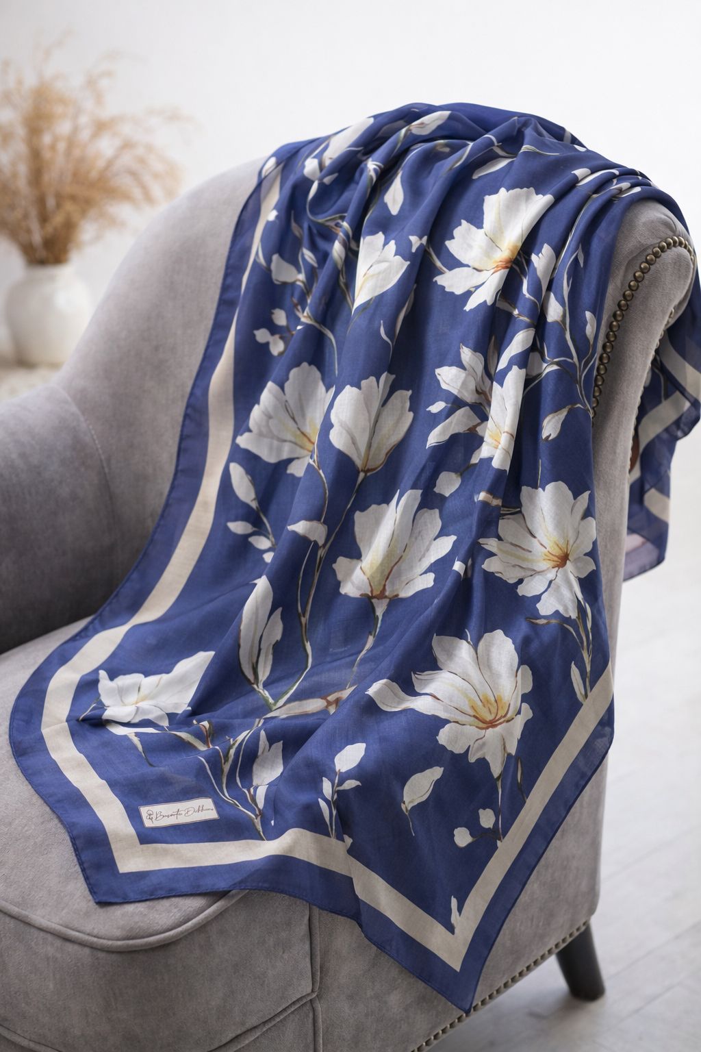 Silk Garden Hijab-Denim Blue view 3