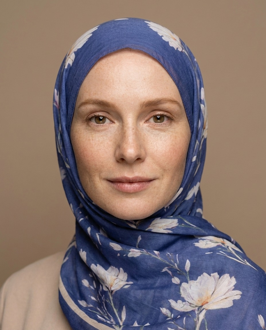 Silk Garden Hijab-Denim Blue view 4