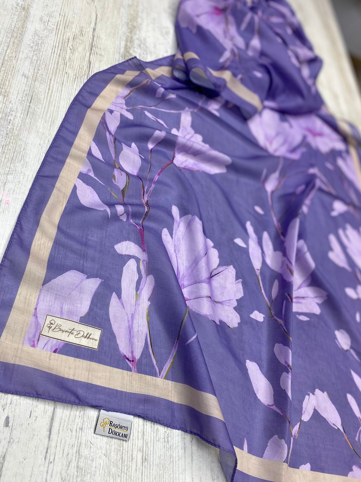 Silk Garden Hijab-Lavender view 3
