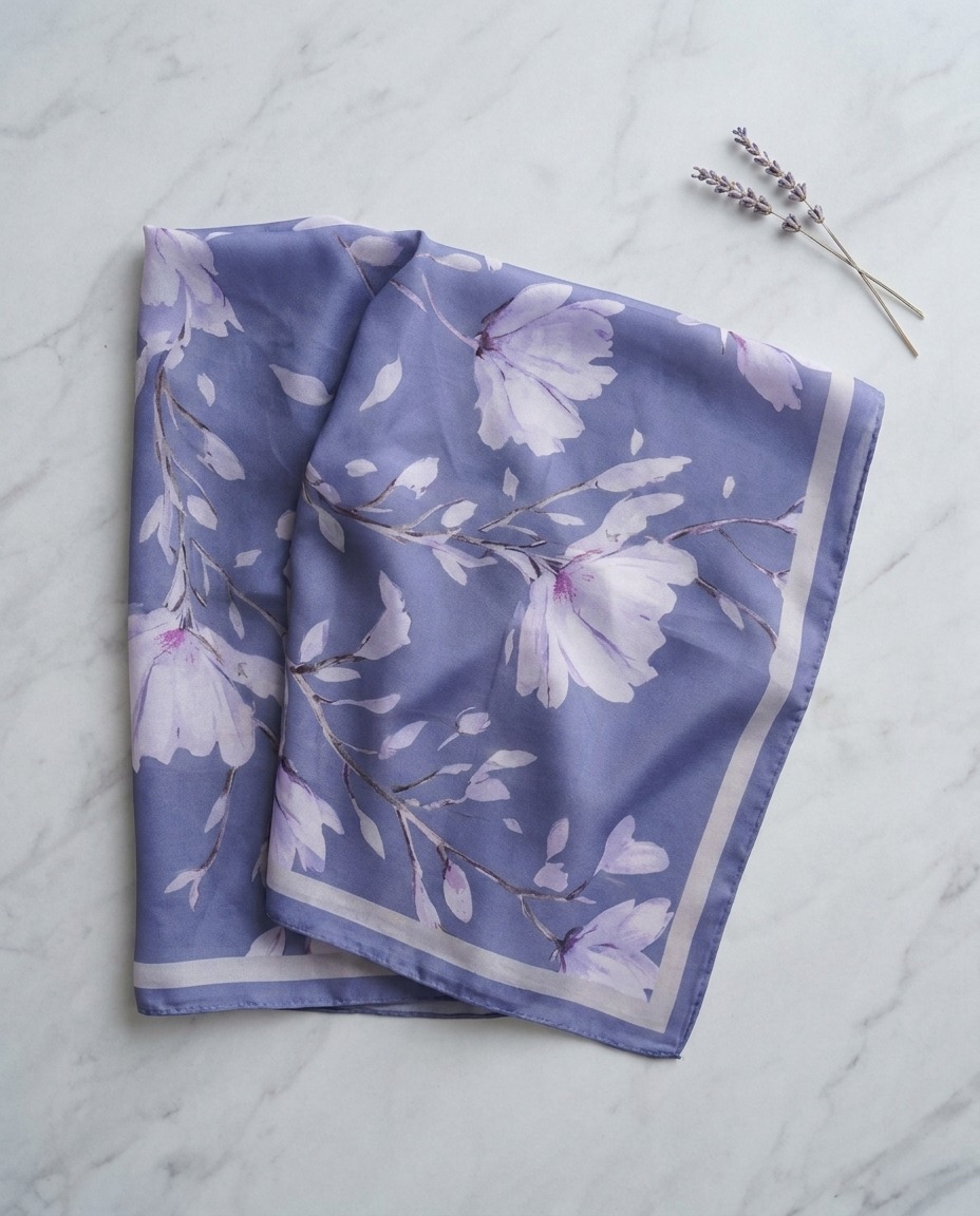 Silk Garden Hijab-Lavender view 2