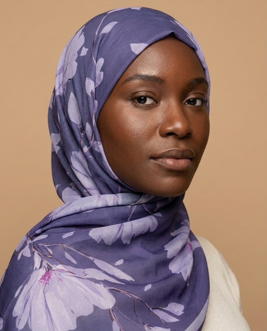 Silk Garden Hijab-Lavender view 4