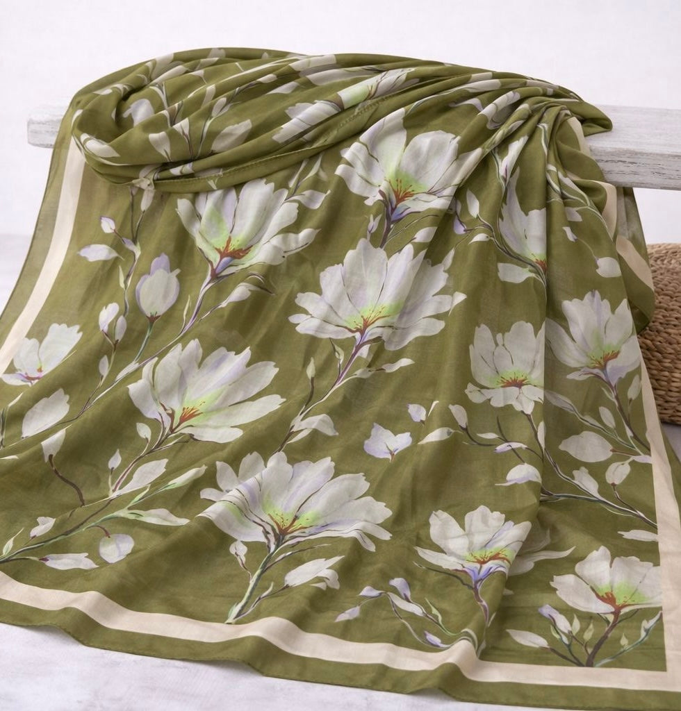 Silk Garden Hijab-Olive Green view 2