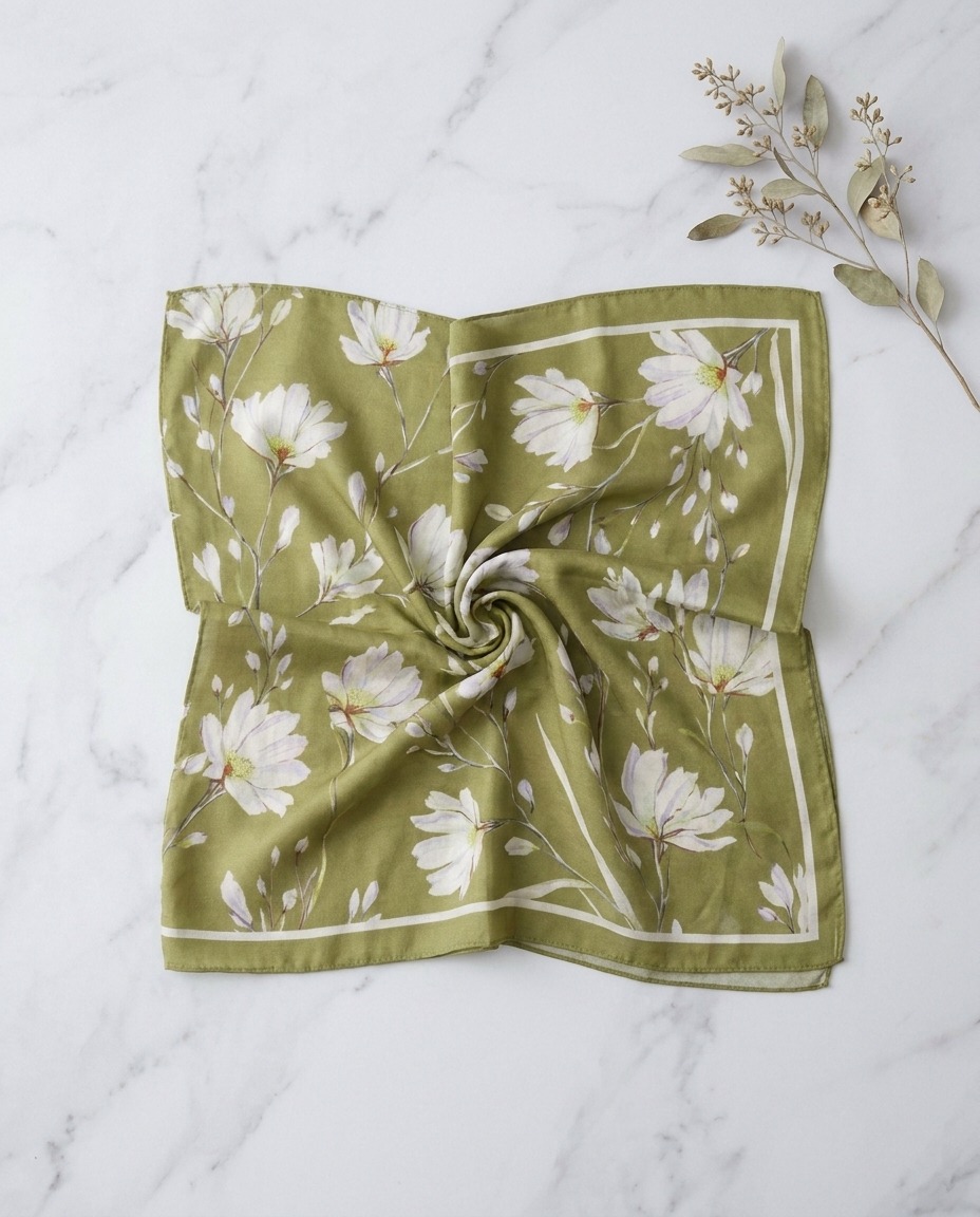 Silk Garden Hijab-Olive Green view 2
