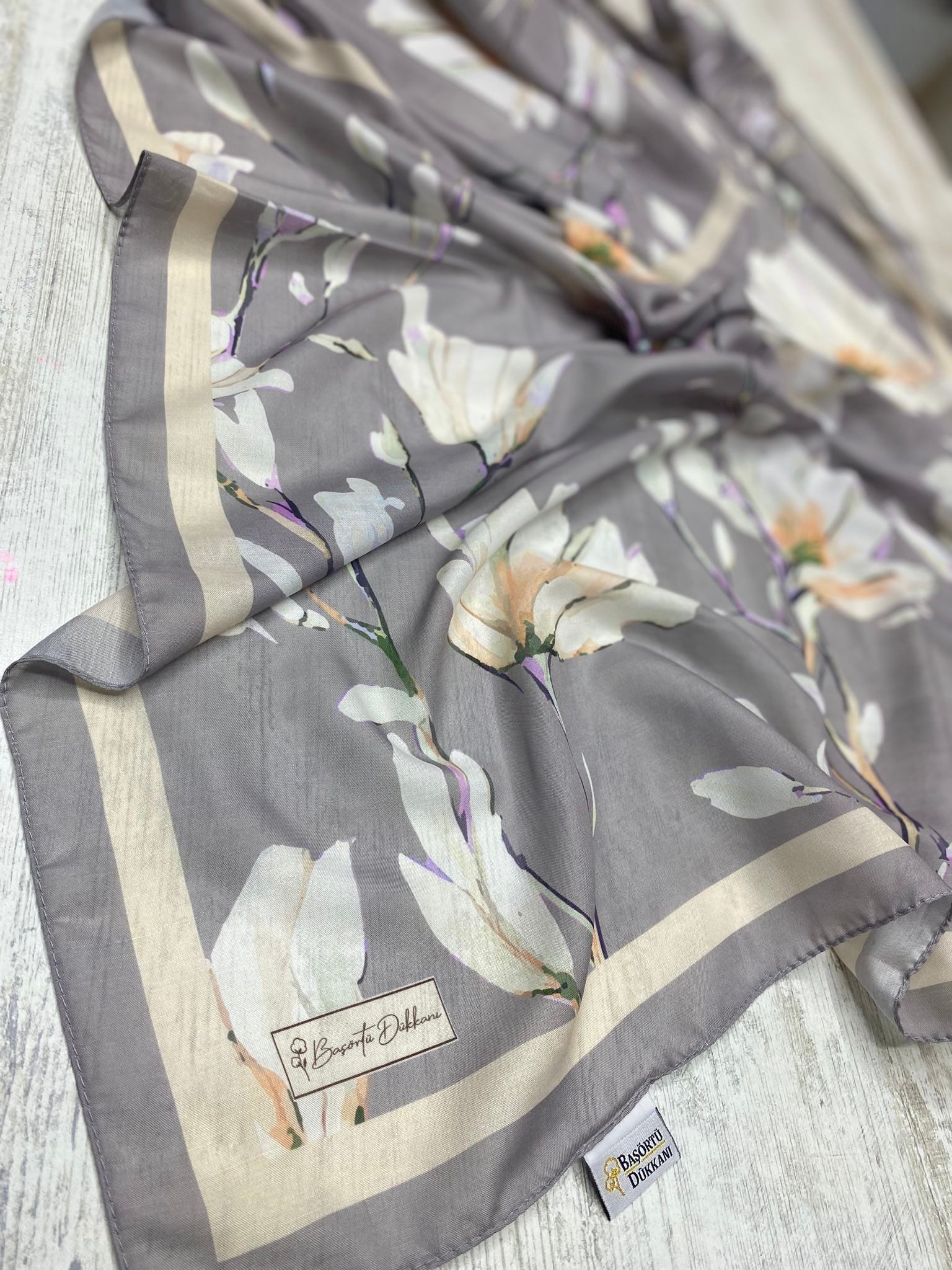 Silk Garden Hijab-Silk Grey view 3