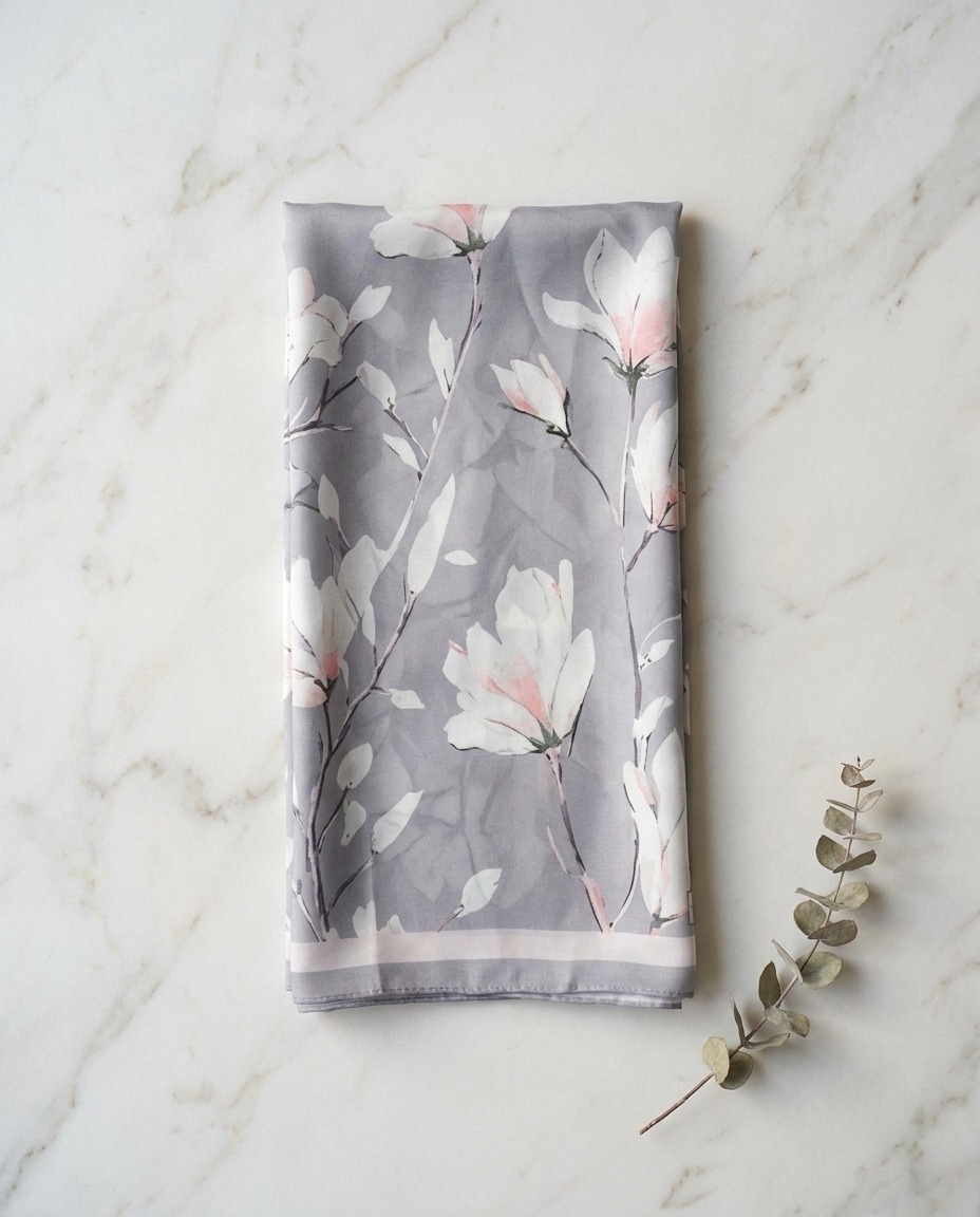 Silk Garden Hijab-Silk Grey view 2