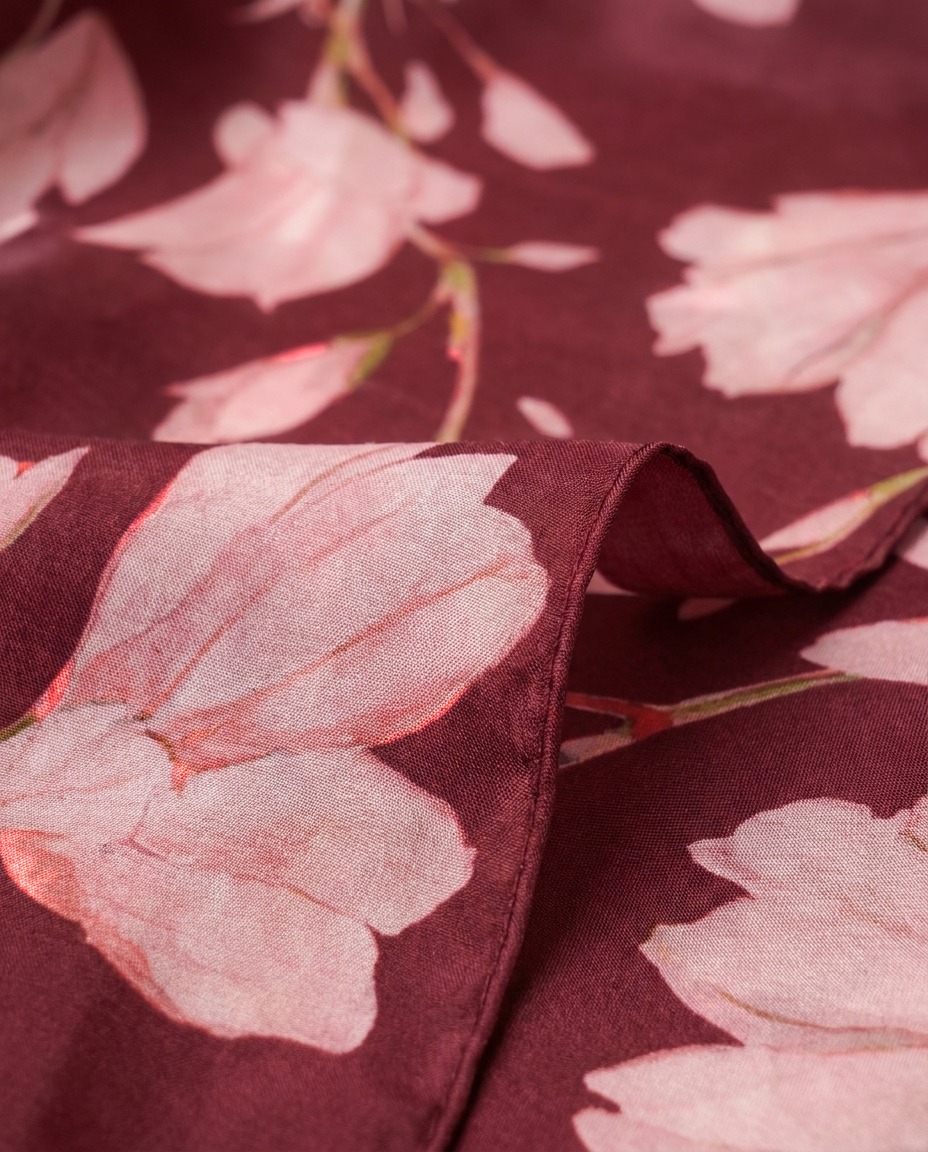 Silk Garden Hijab-Wine view 3