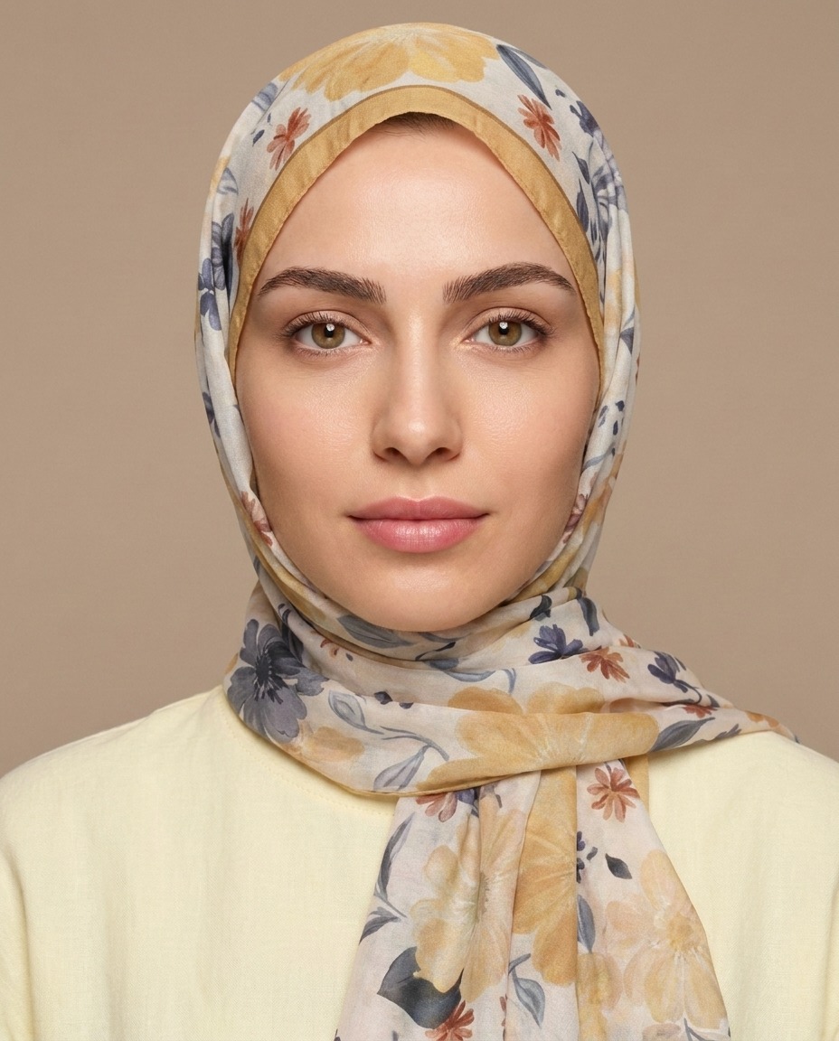 Spring Rose Hijab-Yellow view 4