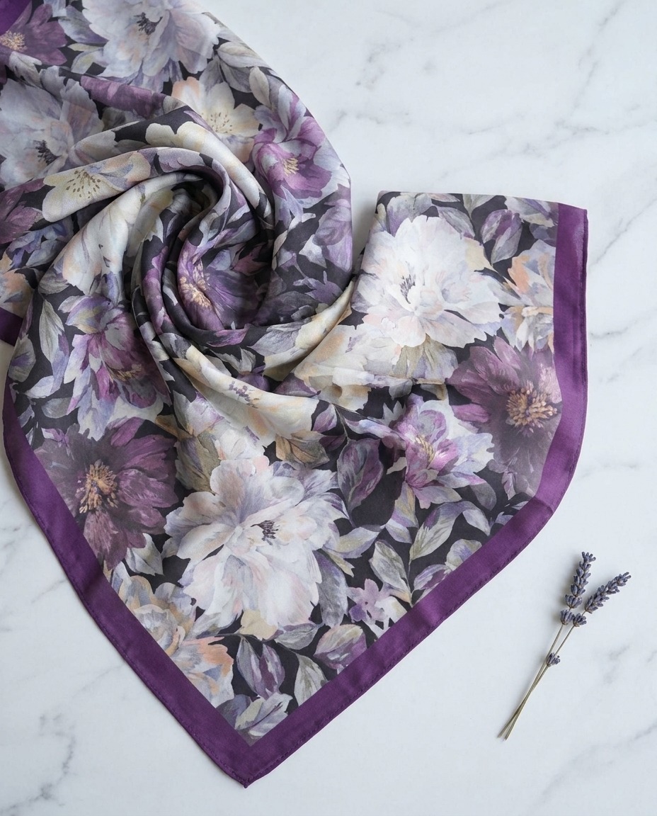 Velvet Bloom Hijab-Purple view 2
