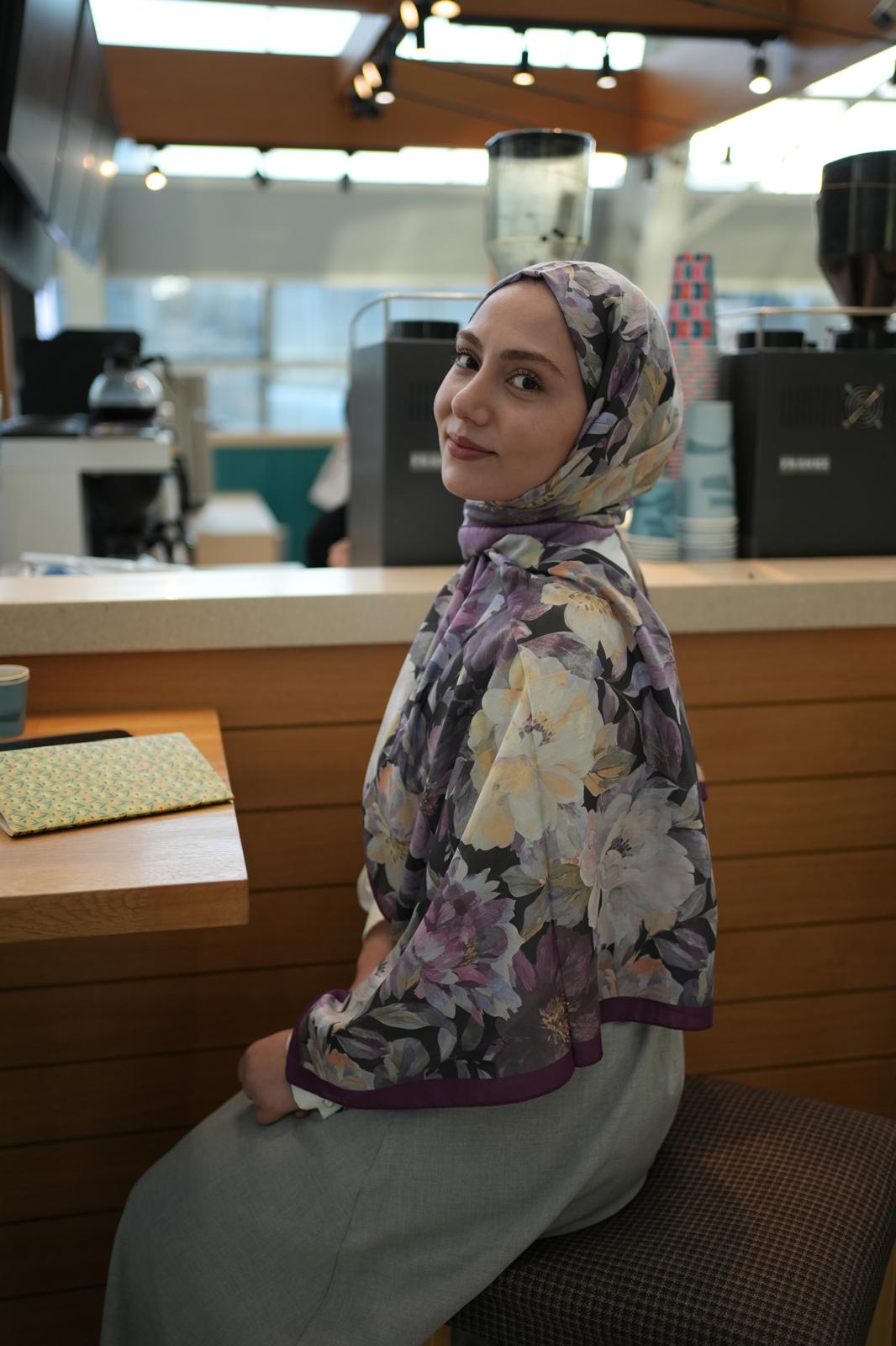 Velvet Bloom Hijab-Purple scarf