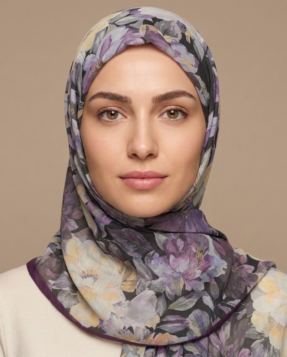 Velvet Bloom Hijab-Purple view 4